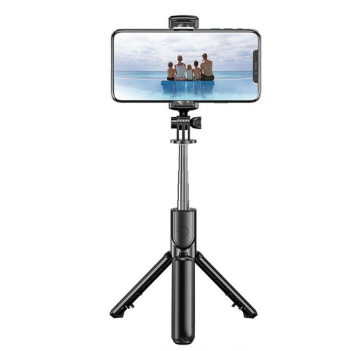 S03 Extendable Bluetooth Selfie Stick Tripod with Remote, 26.8in, Black 1