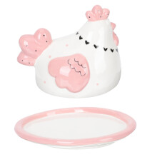 Vintage Ceramic Butter Dish with Lid, Adorable Chick Design, Polish Pottery Style Butter Keeper