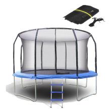 Trampoline Safety Net Breathable Enclosure Net For 8ft14ft Trampolines With DoubleHeaded Zipper 14ft 8Pole Compatible