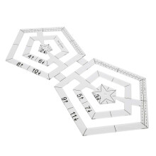 Transparent Template Double Pentagonal Sewing Tools, Pentagon Quilting Rulers, Patchwork Drawing Tool For Patchwork
