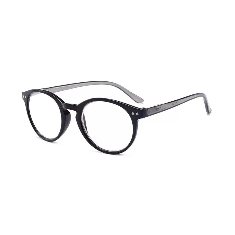 Blue/Light/Gray Blocking Reading Glasses 2.0X Stylish Oval Frame Uv400 Spring Hinge Comfort Fit