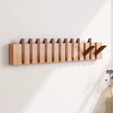 Coat Rack Hanger Heavy Duty Wooden Wall Mount FlipDown Hooks For Coats Keys Hats Robes Towels 6 Hooks Walnut Finish