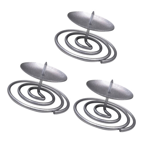 Metal Iron Taper Candle Holders Retro Candlestick-Silver