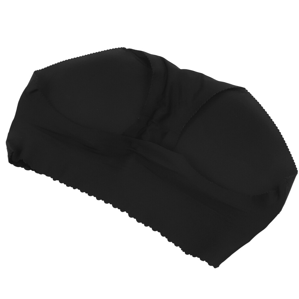 Seamless Glossy Black Butt Lifter Panties, L | Hip Padded Push Up Shapewear