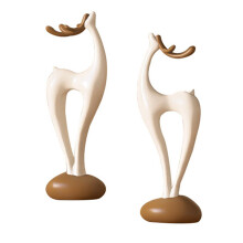Deer Figurine Statues Stacked Stone Flower-Stone comes to turn