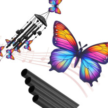 Musikalisches Windspiel aus Metall, farbenfrohes Gartendeck,-B