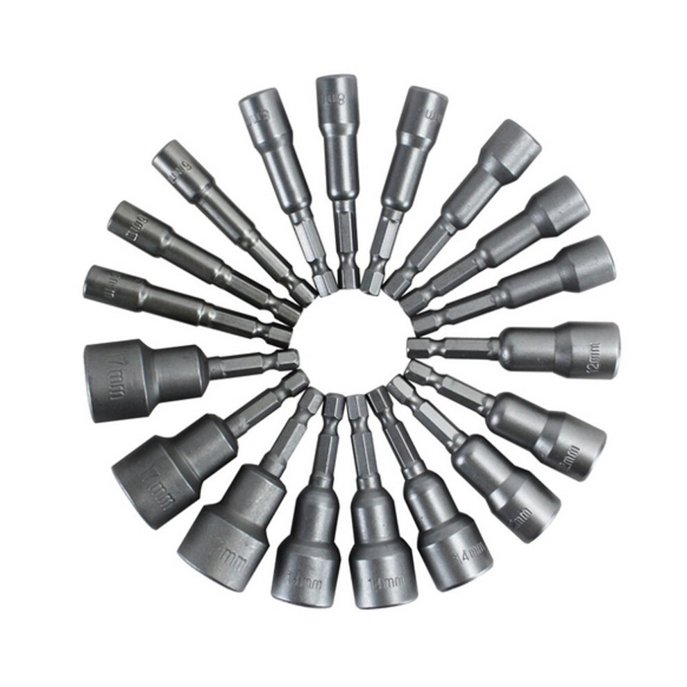 Magnetic Nut Setter Drill Bit Set 619Mm, 1/4Inch Hex Shank Quick Change, Metric Nut Driver Set, 10Pcs 9199774501569