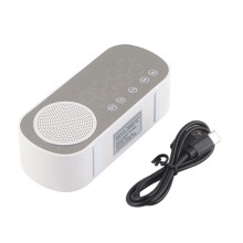 Budík s Bluetooth reproduktorem, LED digitálním displejem, nastavitelným nočním světlem, bezdrátovým nabíjením, duálním nastavením