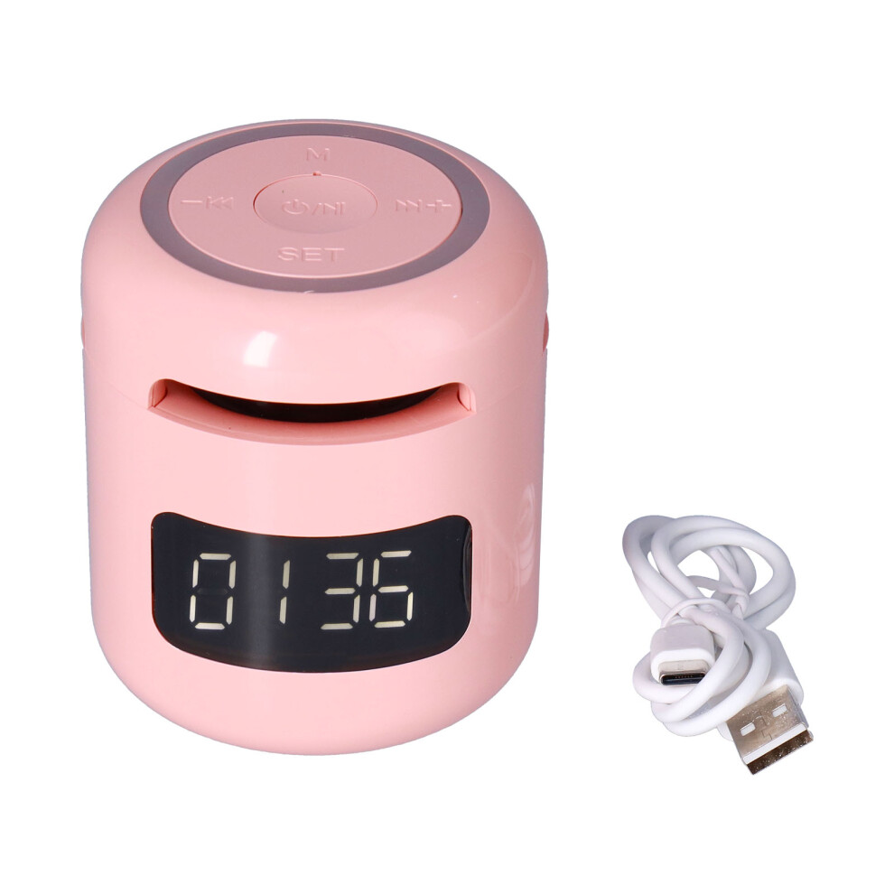 Super-Portable Bluetooth Speaker With Fm Radio, Enhanced Bass And Noise-Cancelling Microphone, Led Decoration Display Digital Alarm Clock, 40 Hours Pl 9176269182687