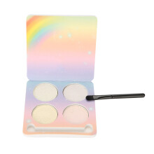 Paleta de Sombras Pigmentadas com 4 Cores para Festas, Palco e Uso Diário. Textura Macia e Pigmentada com Material Mineral, Brilho Sobrenatural e