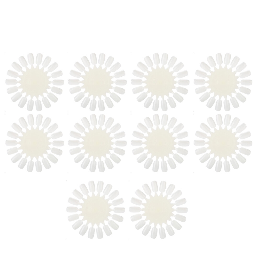 Smooth Glossy Surface Nail Swatch Sticks, Plastic Material Wheels for Manicure, 10Pcs/Set, Ideal Gift for Nail Art Practice, High Quality Acrylic,