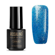 Glitter nagellak, blauwe shimmer soak-off UV-gel, hoogglans finish, langdurig, waterbestendig, mini flesje, sneldrogend met nagellamp, voor
