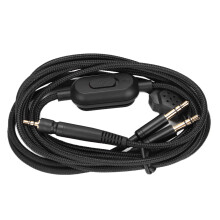 Cable de repuesto para auriculares con control de volumen y silencio del micrófono, cable trenzado duradero para PS4, Xbox, PC, señal HDMI de alta