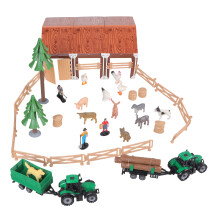94Pcs Farm Animal Figurines Playset Fences Realistic Farm Animal
