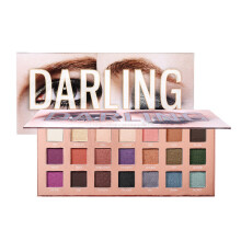 Mat og glitterfinish øjenskyggepalette, smuk glitrende langvarig vandfast glat tekstur 21 farver multireflekterende naturlige nude toner til