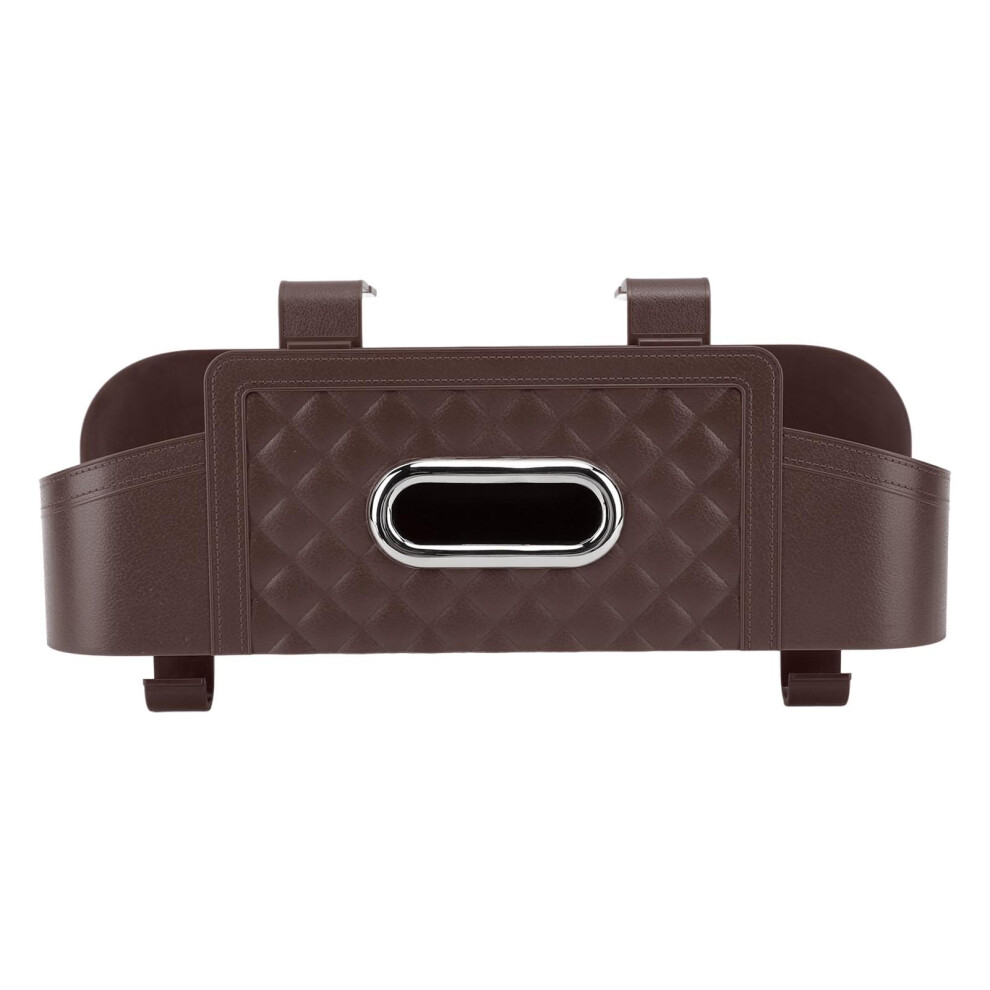 Large Capacity Car Back Seat Organizer And Tissue Holder For Spacesaving Vehicle Storage Brown 9189345521164