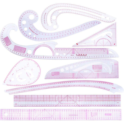 9Piece Sewing French Curve Ruler Set For Dressmaking Pattern Drafting Tailor Drawing Template Craft Tools 1