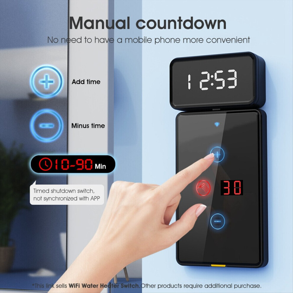 Tuya Smart WiFi Water Heater Switch Touch Wall Panel 20A Timer Control Work Home for B