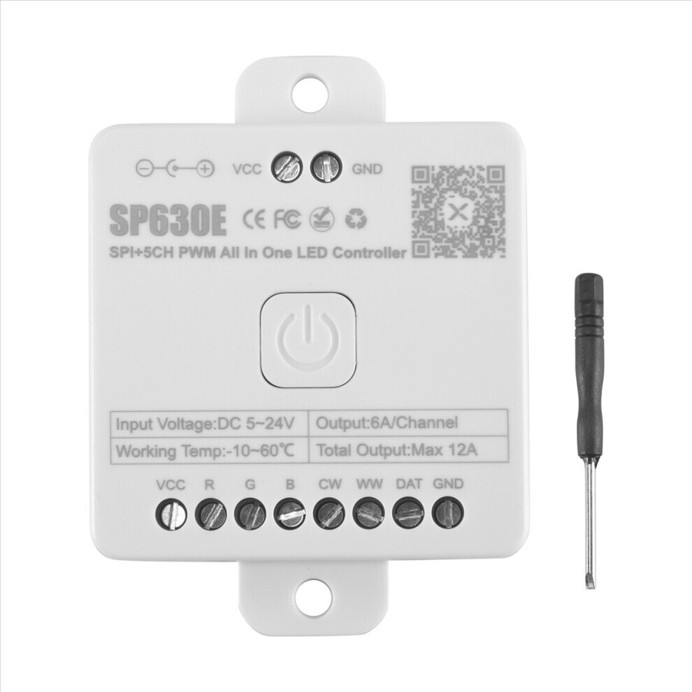 SP630E Bluetooh LED Controller Support PWM Monochrome CCT RGB RGBW RGBCCT or SPI TTL IC Chip Strip WS2811 WS2812B