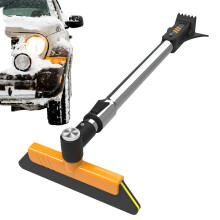 Car Snow Brush and Ice Scraper, 360 Rotating Extendable Handle, Scratch for SUV Truck Windshield