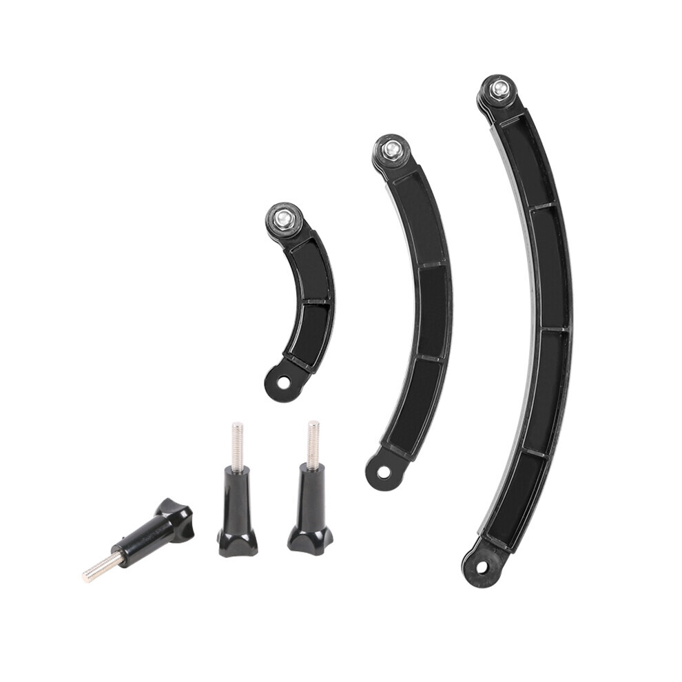 3 Way Mount Helmet Arm Extension Curved Pole Selfie Stick for 9 8 7 6 5 4K Camera Accessories with Screw