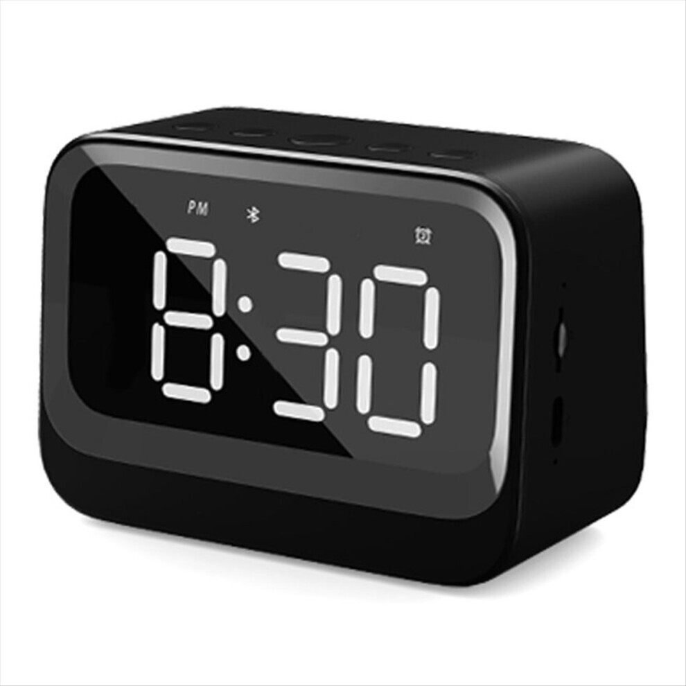 Black Portable Dual Clock Support Tf Card Play Soundbar Wireless Display Music Player Bluetooth Speaker