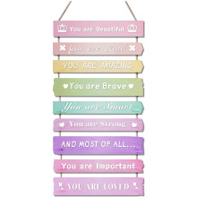 Pink Room Decor Teen Girls Aesthetic Boho Rainbow Wall Art Signs Baby Girl Nursery Bedroom Dorm Classroom Bathroom Decor