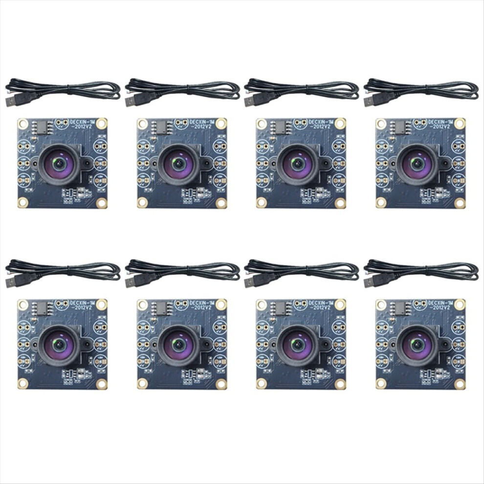 8PCS 100 Degree Camera Module 1MP OV9732 1280x720 USB Free Driver Manual Focus with 0.6 Meter Cable for WinXP/7/8/10