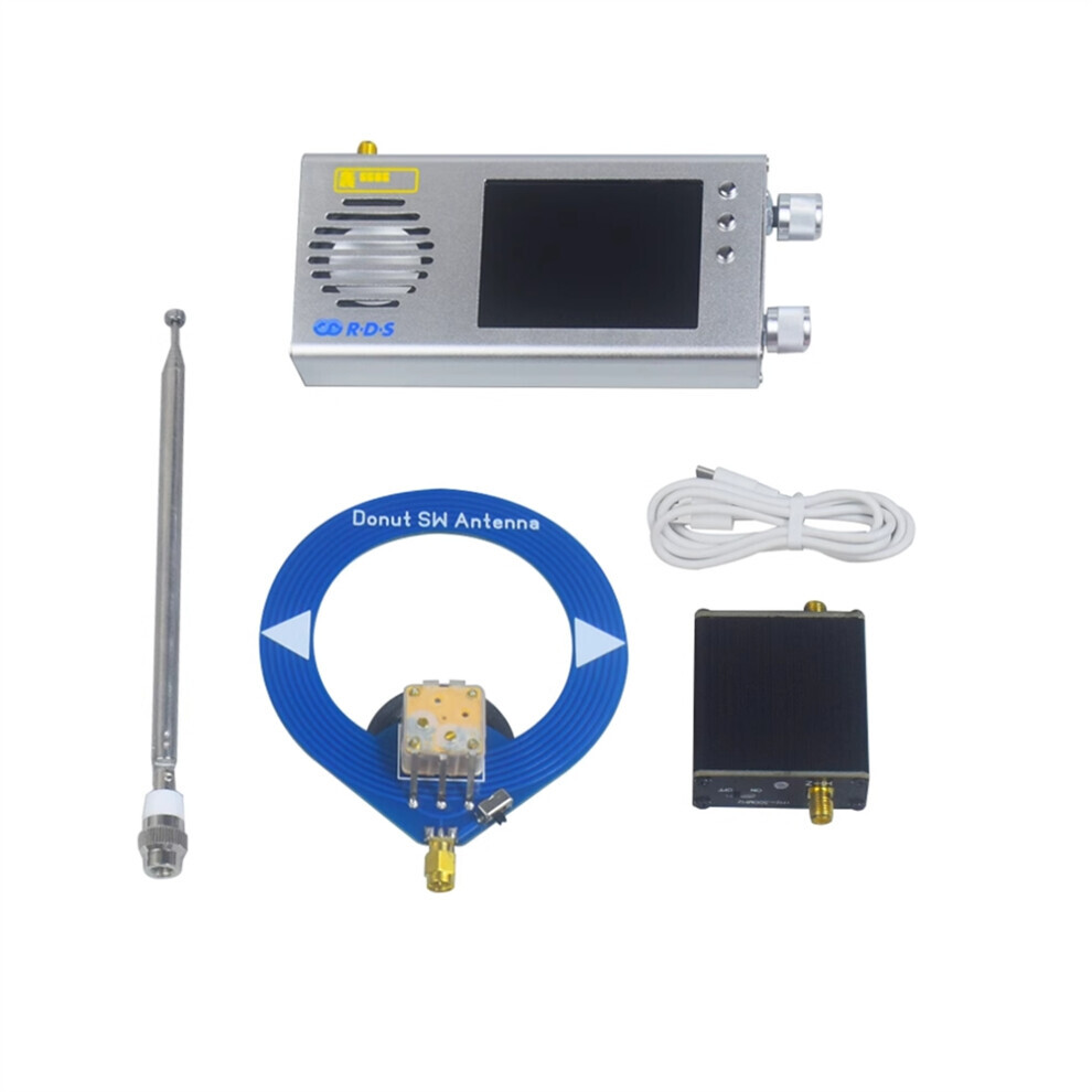 Silver Tef6686 Radio Receiver All Band Fm/Mw/Shortwave Hf/Lw Portable With Donut Antenna Amplifier
