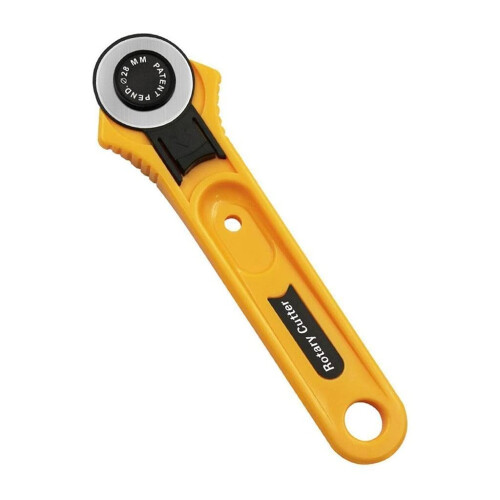 Rotary Cutter 28mm Patchwork Roller Wheel Stainless Steel Blade Plastic Handle Leather Fabrics Compatible Durable Design