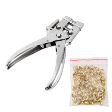 Rivet Setter Pliers Eyelet Setting Tool 100Pcs Hollow Grommets Leather Fabric Belt Clothes