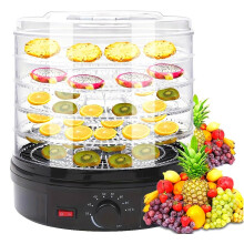 Electric Food Dehydrator 350W with Adjustable Temperature and 5 Trays for Fruits Vegetables Meat Jerky