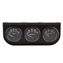 Car Triple Gauge Set 3 in 1 Voltmeter Water Temp Oil Pressure, Racing Style Backlit 52mm Kit