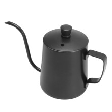 Gänsehals-Wasserkocher Pour-Over 350 ml schwarz mit Deckel