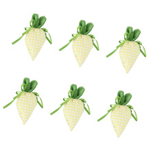6Pcs Easter Carrot Shape Candy Bag Drawstring-yellow gingham