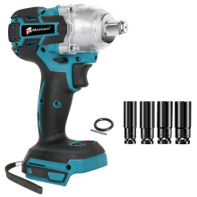 18V Cordless Brushless Impact Wrench 1/2 Inch Torque 3Speed with Socket Set No Battery