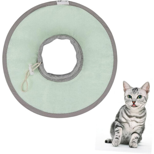 Cat Collar Adjustable Elizabethan Collar For Post Surgery Healing Lightweight Breathable Soft Protective 1