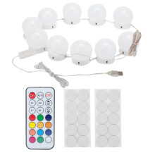 LED Vanity Mirror Light Kit Soft Natural Light Hollywood Style Dimmable Brightness Touch Dimmer Switch Adjustable Colors With Rotatable Bulbs And