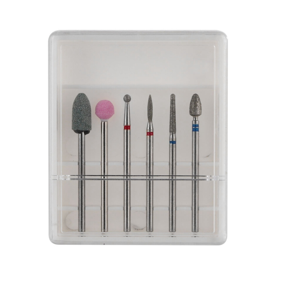 Manicure Nail Drill Bits Set 6Pcs Fine Grit Grinding Heads Polishing Tools Non Toxic Natural Ingredients Brilliant Shine For Halloween Parties