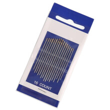 Large Eye Embroidery Needle Gold Tone Steel Easy Threading For Textile Art Mending And Family Crafting