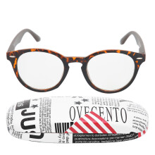 Lunettes de lecture style vintage avec filtre anti-lumière bleue et protection UV400, monture ergonomique à imprimé léopard tendance, haute