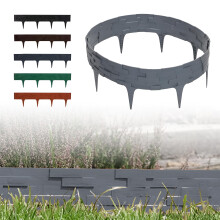 Stone Look Garden Edging Fence 3.16m WeatherResistant Flexible Lawn Border Grey