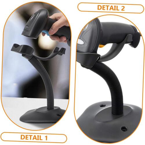 Adjustable Handheld Barcode Scanner Stand Holder  Desk Mount, WearResistant PP, Stable Base, Compatible With Scanners 2