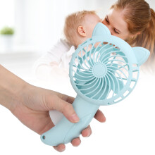 Tragbarer Handventilator, Hellgrün, 20,5 x 11 x 3,5 cm, Reisen & Büro