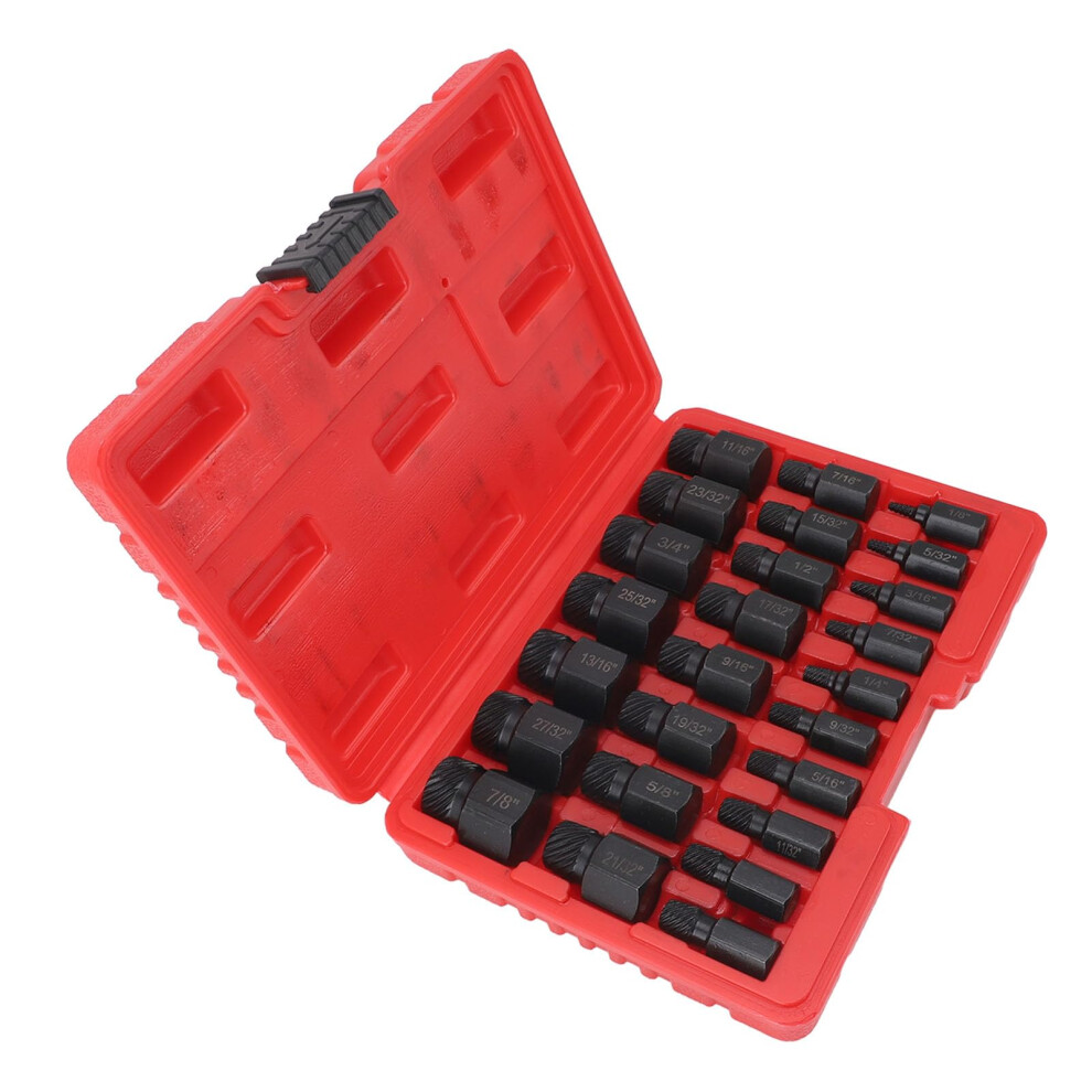 Imperial Hex Shank Screw Extractor Set 25Piece For Damaged Screws And Broken Bolts Hardness Alloy Steel Black 9094768757512