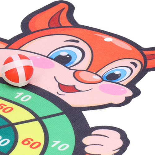 Children Indoor Dartboard Set with Squirrels Shape Hook and Loop Ball, 68g 1