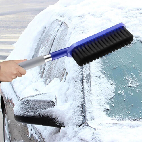 Car Snow Brush with Ice Scraper, Extendable Soft Bristle Snow Removal Tool for Car Windshield, Blue 1
