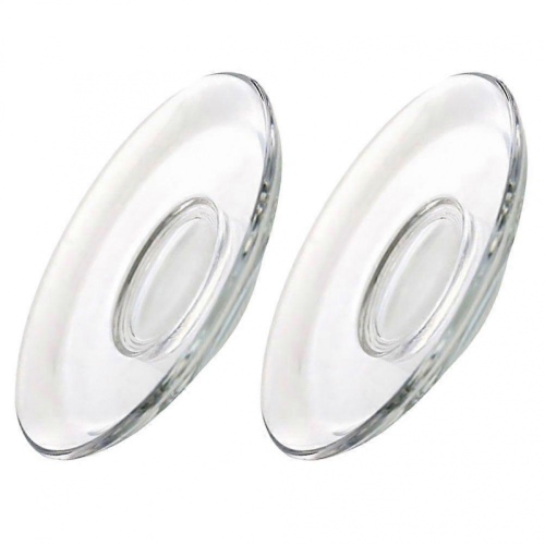 2pcs Glass Tea Saucer Coaster Mat Snack DishTransparent 1