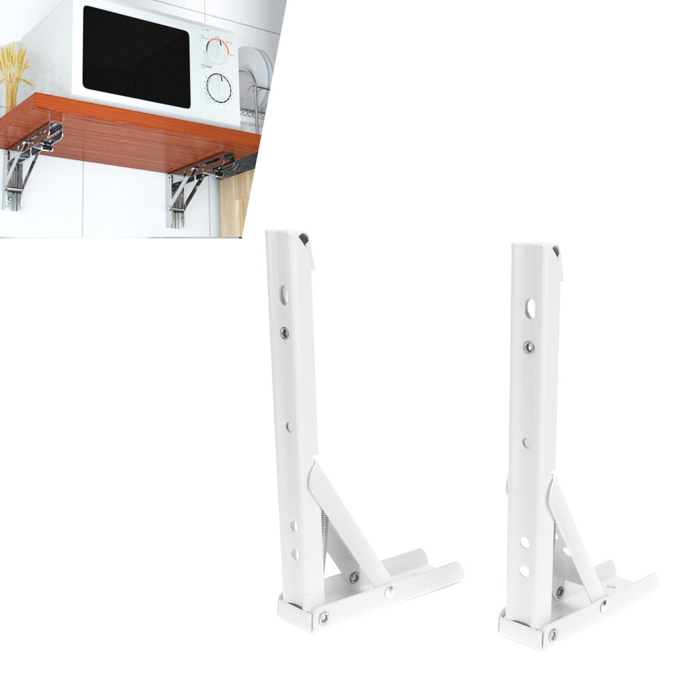 2Pcs Steel Folding Shelf Brackets, 195X30x15mm, 0.5Kg Load 7691378543492