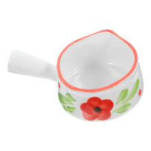 Ceramic Milk Jug with Handle and Sauce Dish, Easy Pouring for Coffee , Home and Restaurant